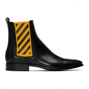 Off-White Black and Yellow Chelsea Boots Off-White Black and Yellow Chelsea Boots