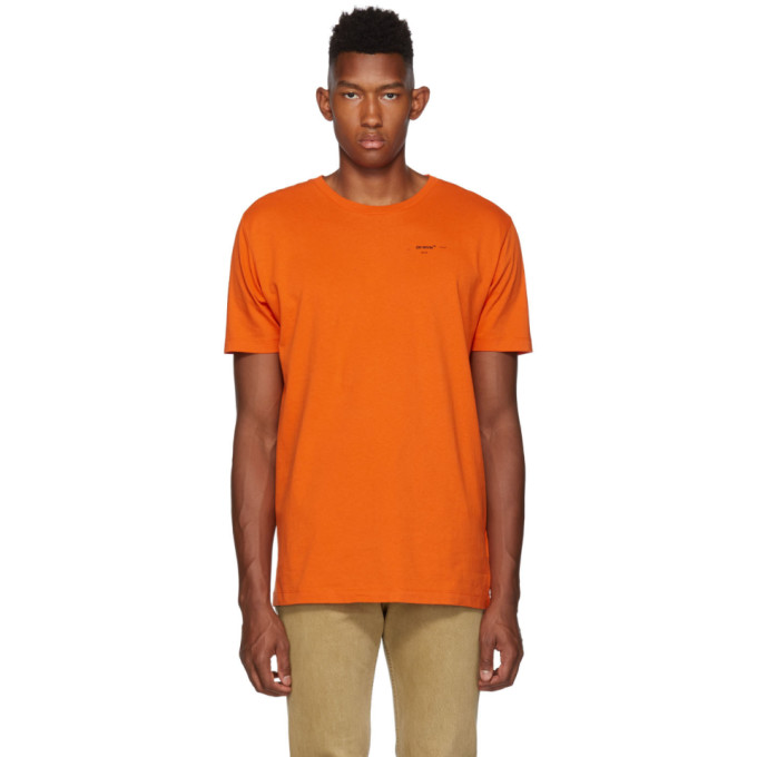 Off-White Orange and Black Logo T-Shirt | The Fashionisto