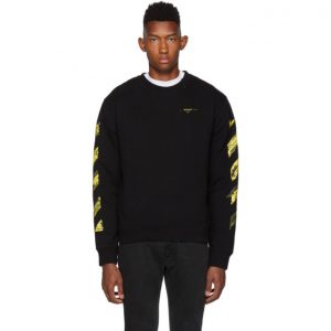 Off-White SSENSE Exclusive Black and Yellow Acrylic Arrows Sweatshirt Off-White SSENSE Exclusive Black and Yellow Acrylic Arrows Sweatshirt