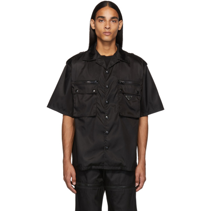 Prada Black Nylon Gabardine Pocket Shirt | The Fashionisto