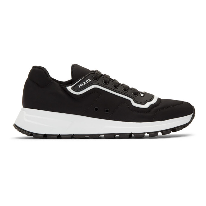 prada black and white shoes
