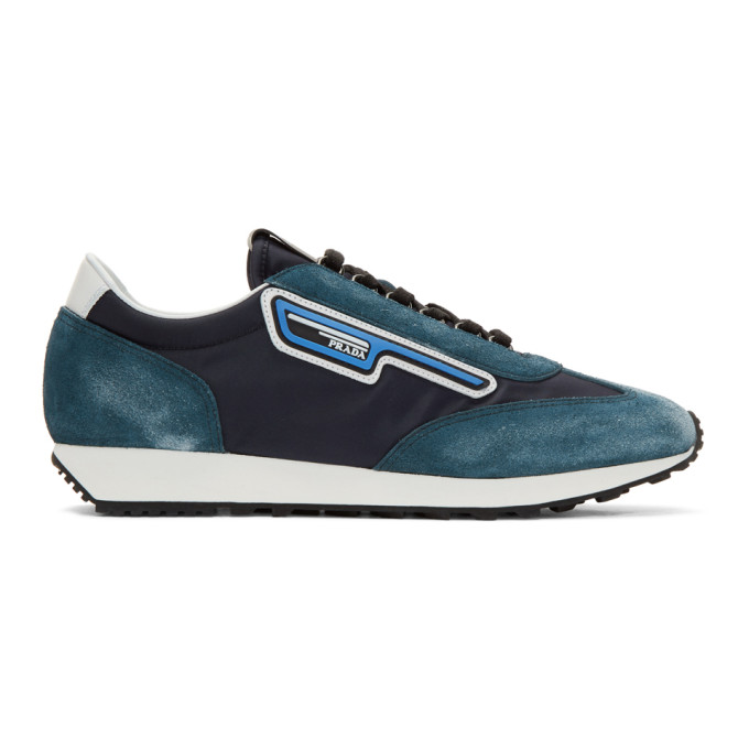 prada blue suede sneakers
