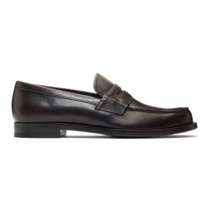 Prada Burgundy Leather Bristol Loafers Prada Burgundy Leather Bristol Loafers