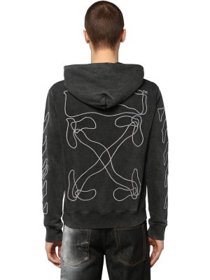 Printed & Embroidered Cotton Hoodie Printed & Embroidered Cotton Hoodie