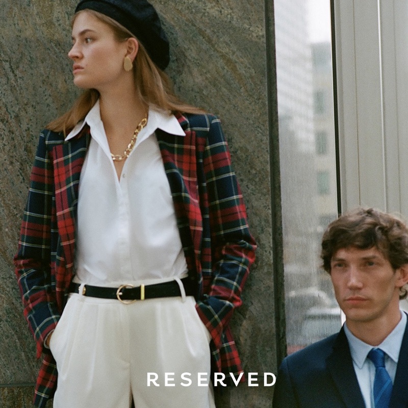 Models Molly Smith and Thilo Muller sport professional looks from Reserved.