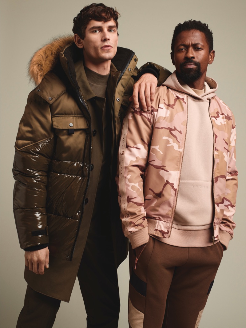 Embracing outdoors style, Arthur Gosse and Ezra Mabengeza come together for River Island's fall-winter 2019 campaign.