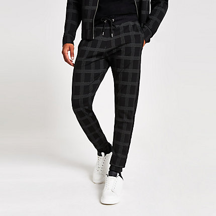 river island black joggers