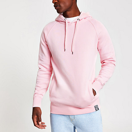 River Island Mens Year Dot pink logo back print hoodie | The Fashionisto