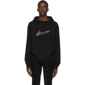 Saint Laurent Black Star Print Hoodie Saint Laurent Black Star Print Hoodie