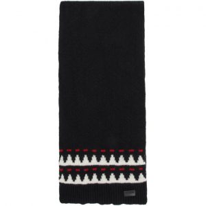 Saint Laurent Black Wool Jacquard Scarf Saint Laurent Black Wool Jacquard Scarf