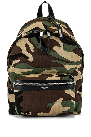 Saint Laurent City Backpack in Black,Camo | The Fashionisto