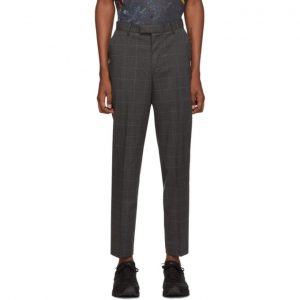 Saturdays NYC Black and Blue Plaid Leon Trousers Saturdays NYC Black and Blue Plaid Leon Trousers