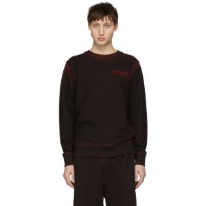 Saturdays NYC SSENSE Exclusive Black and Red Bowery Sweatshirt Saturdays NYC SSENSE Exclusive Black and Red Bowery Sweatshirt