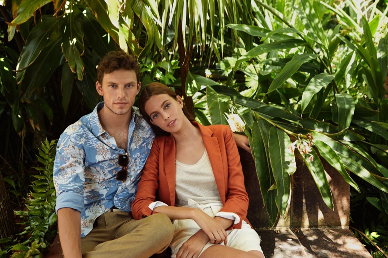 Picture-perfect, Daniel Schröder and Carmen Celli come together for Saville Row's spring-summer 2020 campaign.