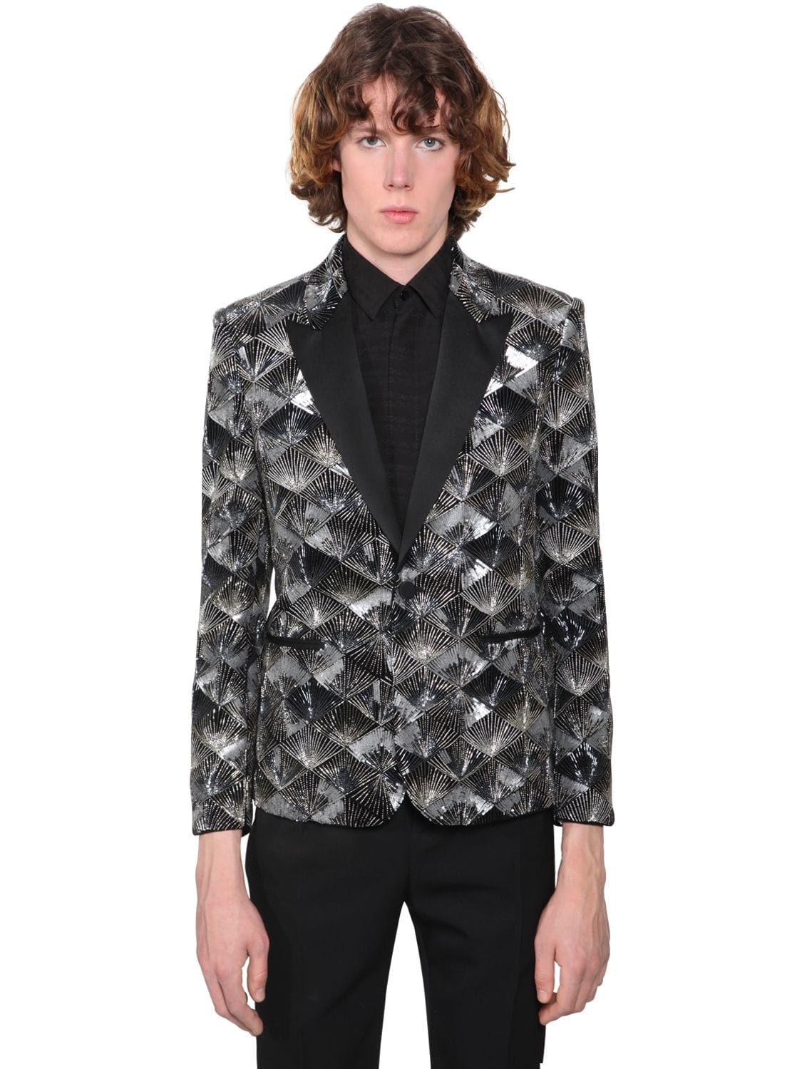 Sequined Cotton Velvet Evening Jacket | The Fashionisto