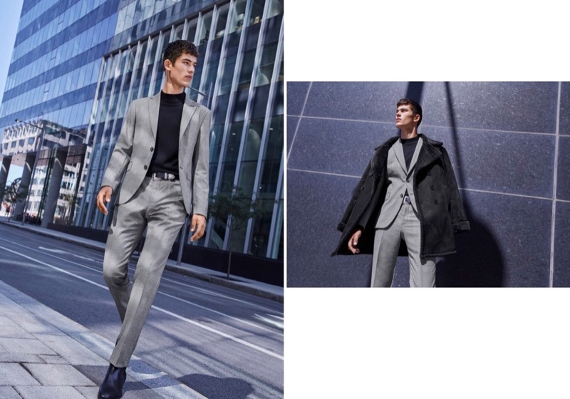 Stepping out, Finn Hayton makes a sharp statement in a grey suit from Simons.