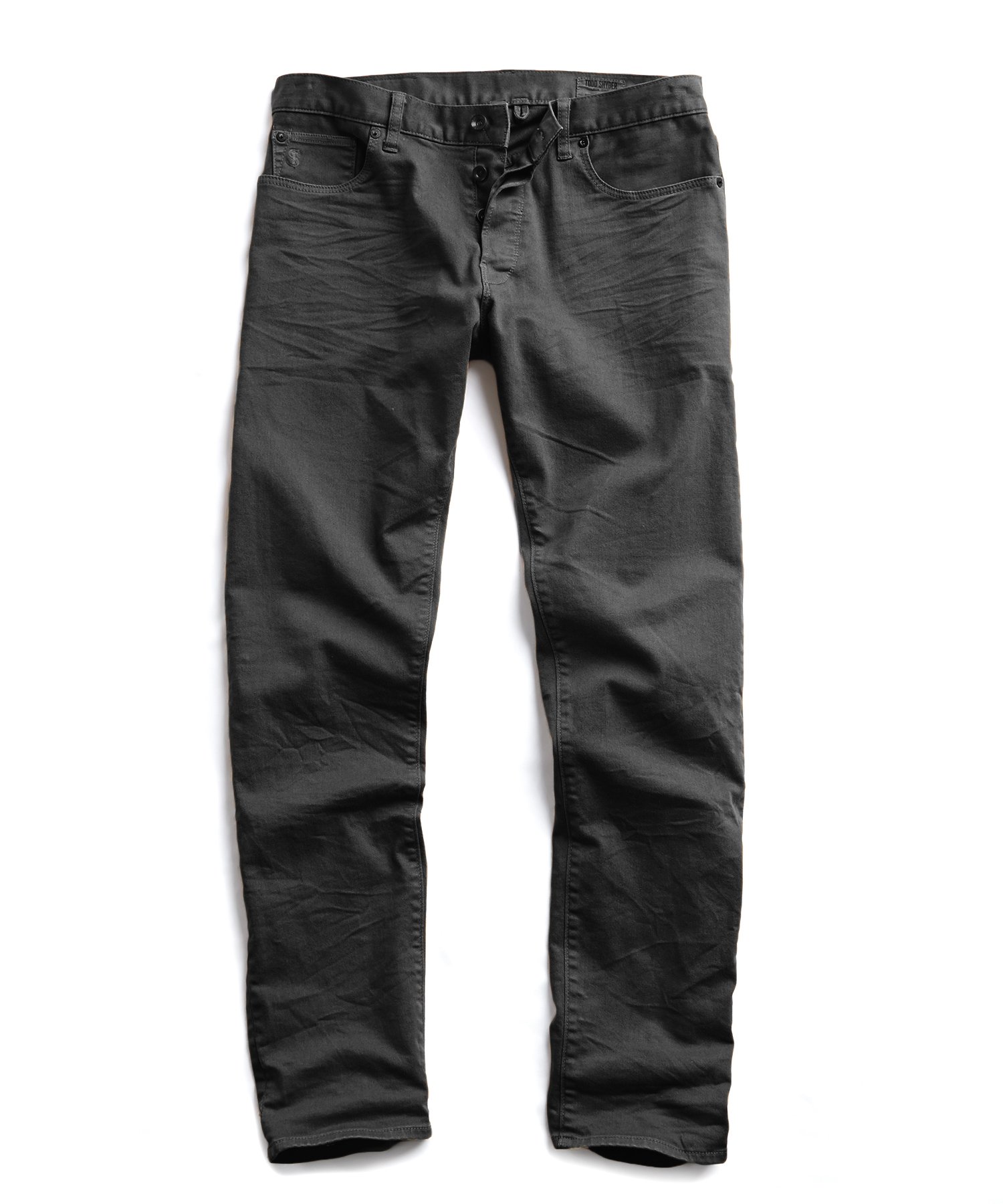Slim Fit 5-Pocket Garment Dyed Stretch Twill in Faded Black | The ...