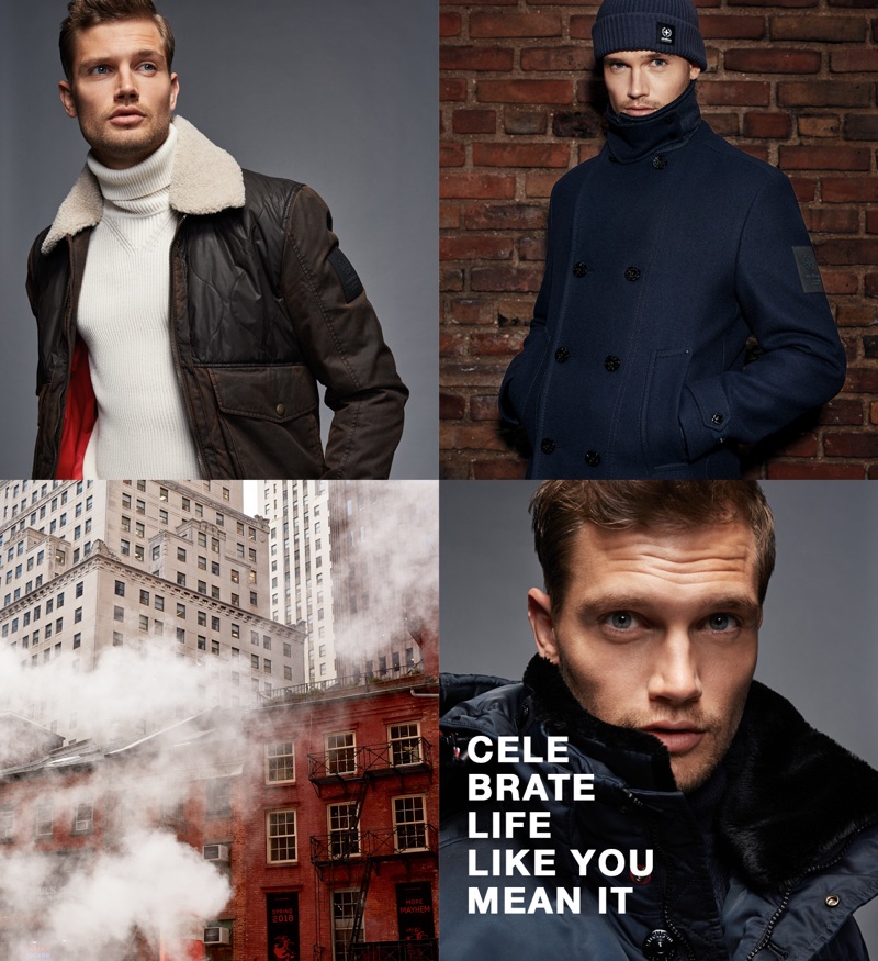 Model Stefan Pollmann appears in Strellson's fall-winter 2019 campaign.