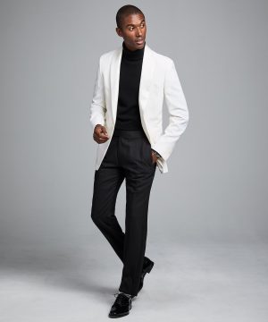 Sutton Shawl Collar Tuxedo Jacket in Ivory Italian Wool Sutton Shawl Collar Tuxedo Jacket in Ivory Italian Wool