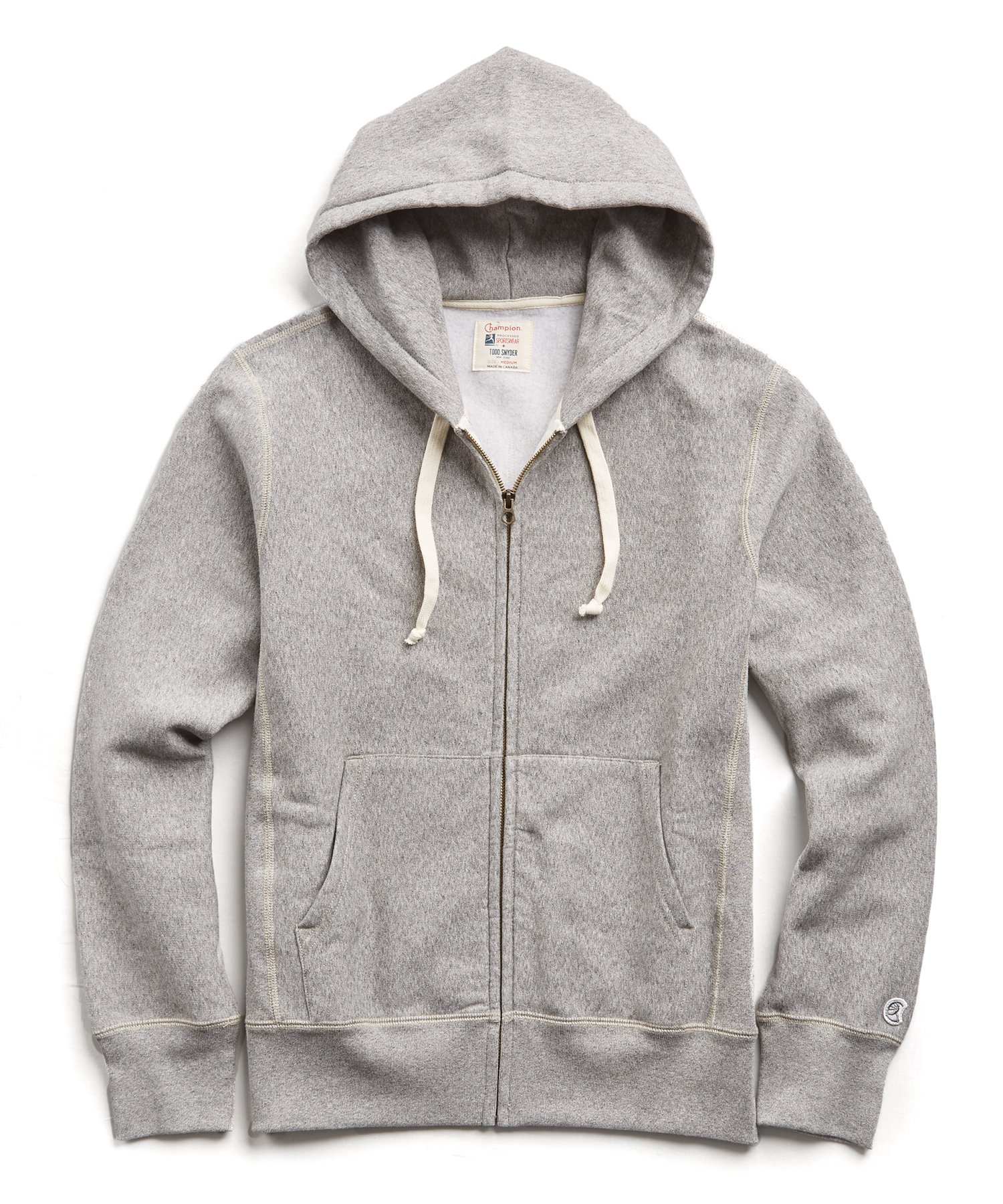 Terry Full Zip Hoodie in Light Grey Mix | The Fashionisto