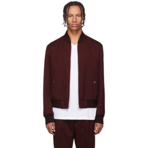 Thom Browne Burgundy School Uniform Bomber Jacket Thom Browne Burgundy School Uniform Bomber Jacket