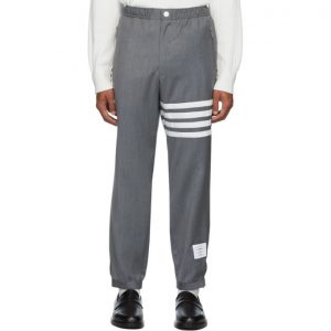 Thom Browne Grey 4-Bar Track Trousers Thom Browne Grey 4-Bar Track Trousers