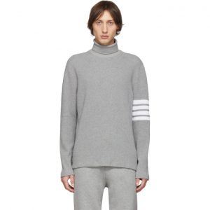 Thom Browne Grey 4-Bar Turtleneck Thom Browne Grey 4-Bar Turtleneck
