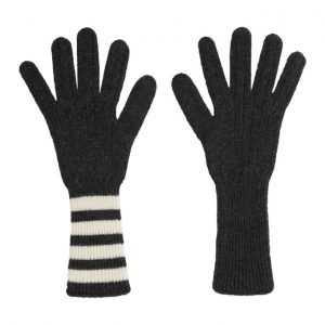 Thom Browne Grey Four Bar Stripe Gloves Thom Browne Grey Four Bar Stripe Gloves
