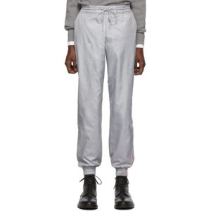 Thom Browne Grey Stripe Ripstop Track Pants Thom Browne Grey Stripe Ripstop Track Pants