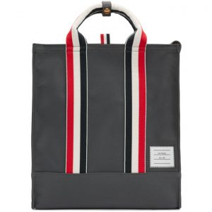 Thom Browne Grey Unlined Canvas Tote Bag Thom Browne Grey Unlined Canvas Tote Bag