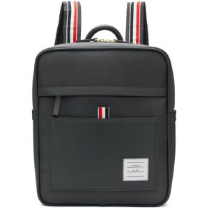 Thom Browne Grey Zip Top Book Backpack Thom Browne Grey Zip Top Book Backpack
