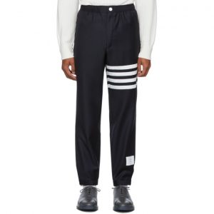 Thom Browne Navy 4-Bar Track Trousers Thom Browne Navy 4-Bar Track Trousers