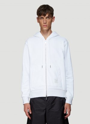 Thom Browne Rear Striped Hooded Sweatshirt in White size JPN - 1 Thom Browne Rear Striped Hooded Sweatshirt in White size JPN - 1