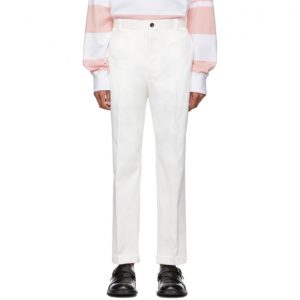 Thom Browne White Twill Chino Trousers Thom Browne White Twill Chino Trousers