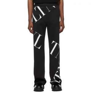 Valentino Black VLTN Macrogrid Lounge Pants Valentino Black VLTN Macrogrid Lounge Pants