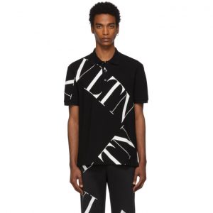 Valentino Black VLTN Macrogrid Polo Valentino Black VLTN Macrogrid Polo