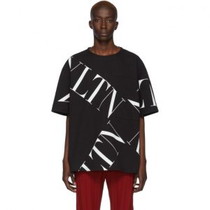 Valentino Black VLTN Macrogrid T-Shirt Valentino Black VLTN Macrogrid T-Shirt