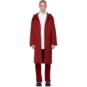 Valentino Red Pleated Parka Valentino Red Pleated Parka