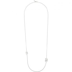 Valentino Silver Valentino Garavani VLogo Double Necklace Valentino Silver Valentino Garavani VLogo Double Necklace