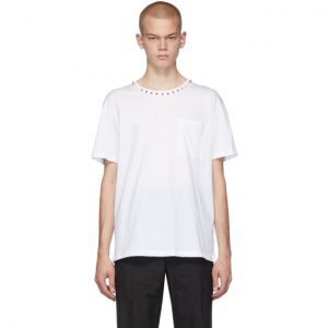 Valentino White Neck Studs T-Shirt Valentino White Neck Studs T-Shirt