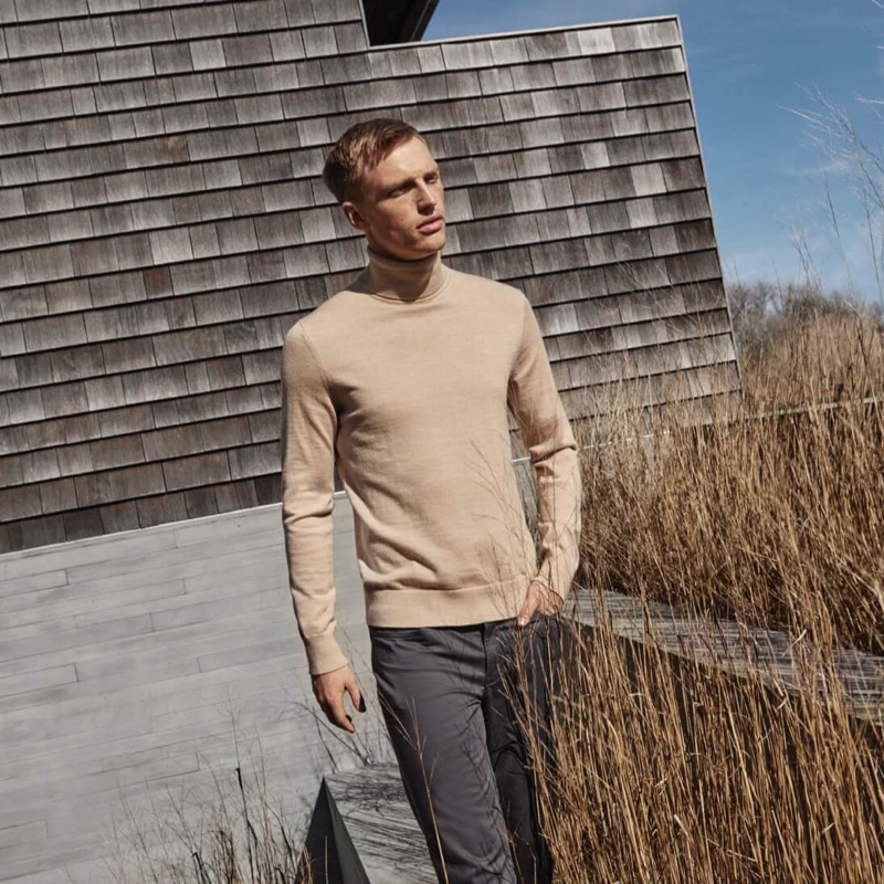 Top model Victor Nylander sports chic neutrals for Calvin Klein's fall-winter 2019 campaign.