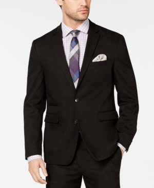 Vince Camuto Men's Slim-Fit Stretch Wrinkle-Resistant Black Solid Suit Jacket Vince Camuto Men's Slim-Fit Stretch Wrinkle-Resistant Black Solid Suit Jacket