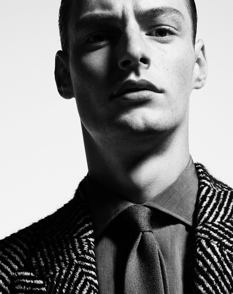 Model Roberto Sipos reunites with Zara for a fall editorial.