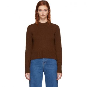 AMI Alexandre Mattiussi Brown Alpaca Pullover Sweater AMI Alexandre Mattiussi Brown Alpaca Pullover Sweater