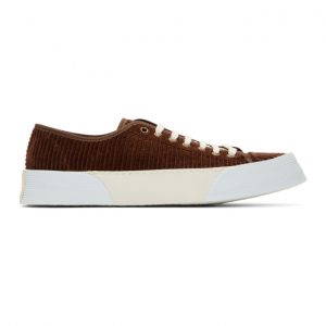 AMI Alexandre Mattiussi Brown Corduroy Vulcanized Sneakers AMI Alexandre Mattiussi Brown Corduroy Vulcanized Sneakers