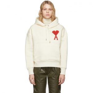 AMI Alexandre Mattiussi Off-White Ami De Coeur Hoodie AMI Alexandre Mattiussi Off-White Ami De Coeur Hoodie