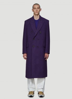 Acne Studios Double-Breasted Herringbone Coat in Purple size IT - 50 Acne Studios Double-Breasted Herringbone Coat in Purple size IT - 50