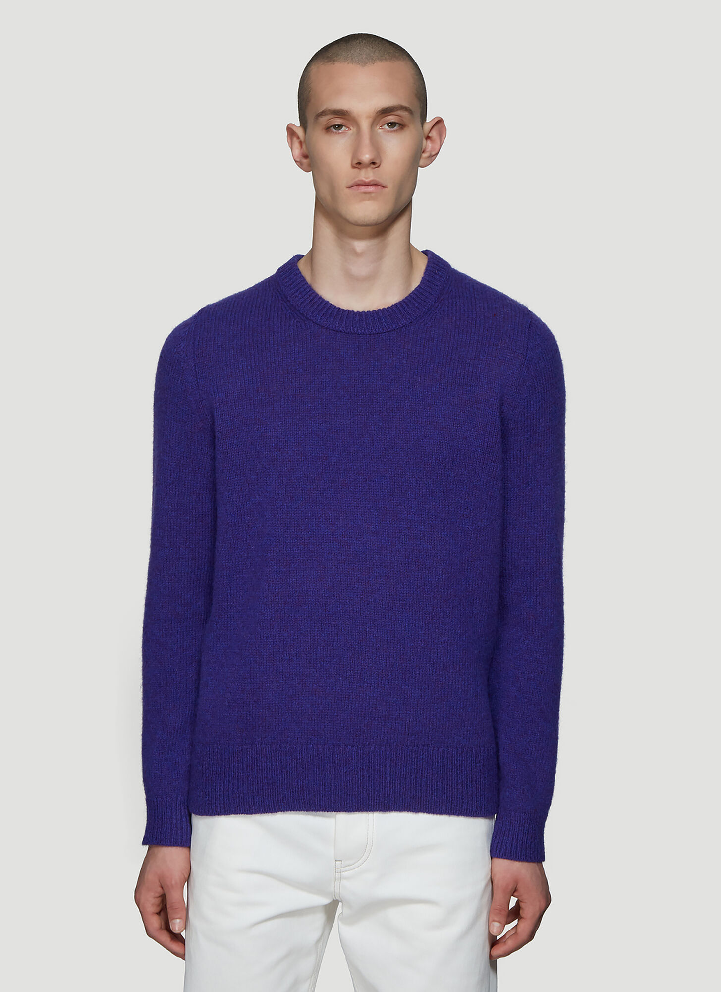 Acne Studios Kai Wool Crewneck Sweater in Purple size L | The Fashionisto