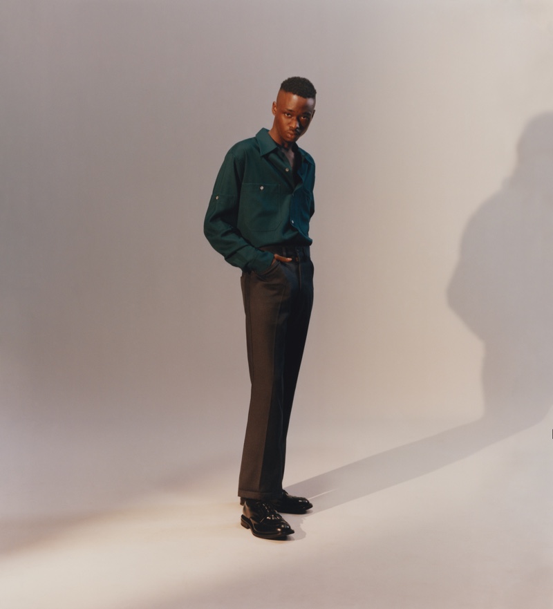 Ashton Sanders sports a Marni shirt with Lemaire trousers and Prada shoes. » Ashton Sanders Fronts MatchesFashion Fall '19 Campaign Ashton Sanders sports a Marni shirt with Lemaire trousers and Prada shoes.