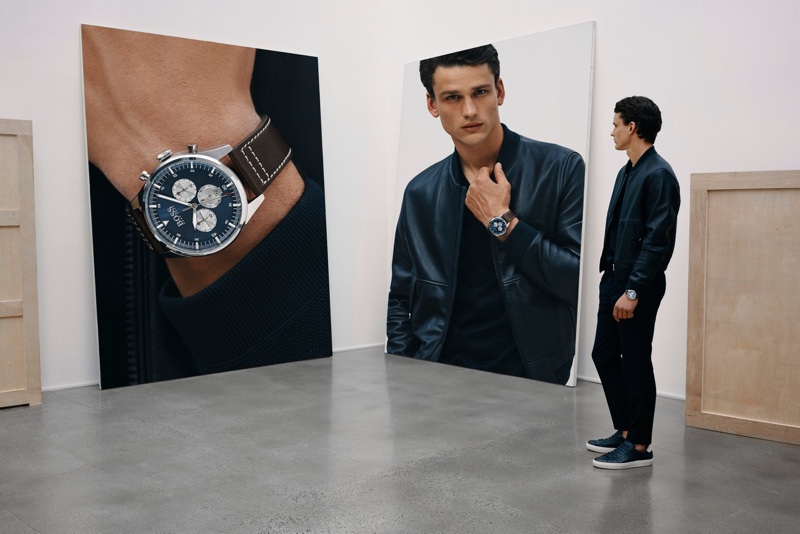 Simon Nessman stars in BOSS' fall-winter 2019 watches campaign.